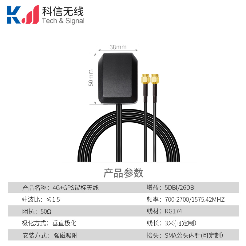 鼠标款4G+GPS二合一组合天线