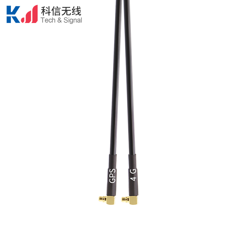方形款4G+GPS二合一组合天线MMCX-J弯公头内针接头