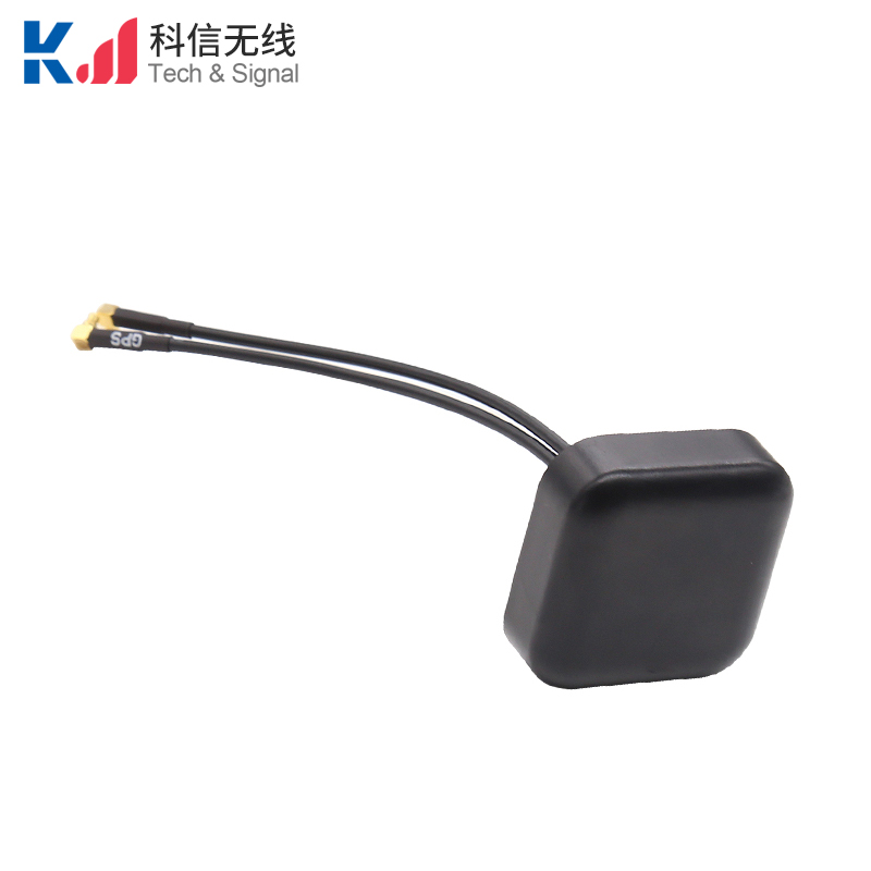 方形款4G+GPS二合一组合天线MMCX-J弯公头内针接头